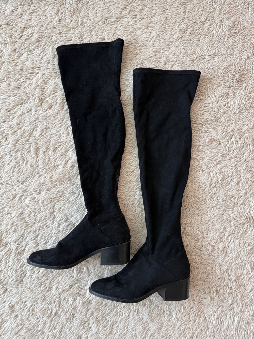 Steve Madden Black Over-the-Knee Block Heel Boots